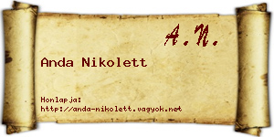 Anda Nikolett névjegykártya